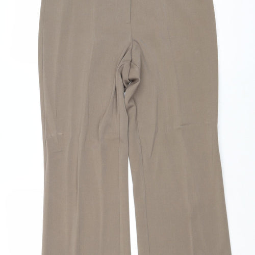 Artigiano Womens Brown Polyester Trousers Size 32 in Regular Zip