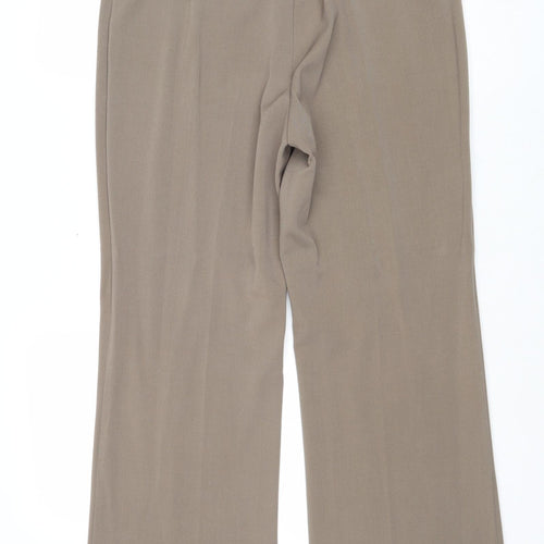 Artigiano Womens Brown Polyester Trousers Size 32 in Regular Zip