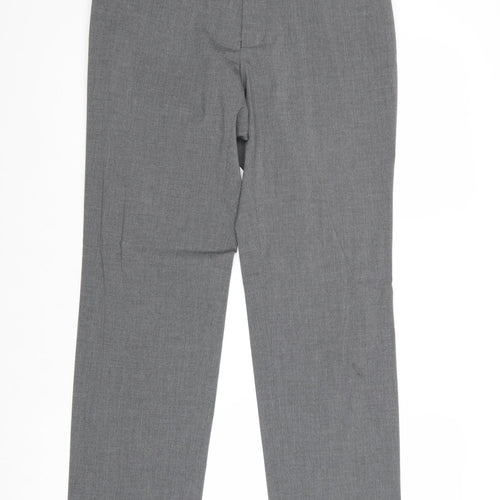 Marks and Spencer Mens Grey Polyester Trousers Size 32 in Regular Zip