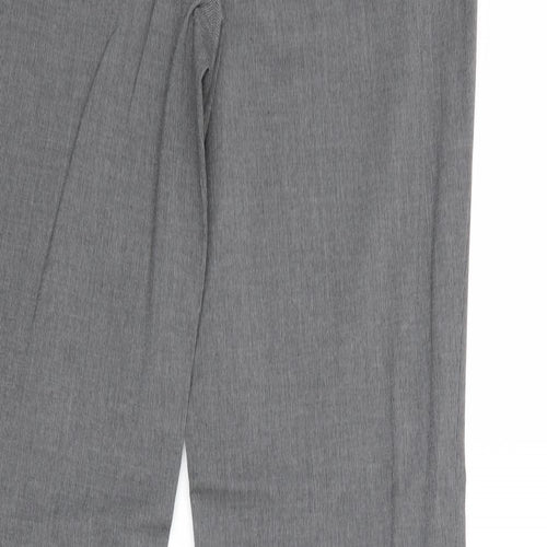 Marks and Spencer Mens Grey Polyester Trousers Size 32 in Regular Zip