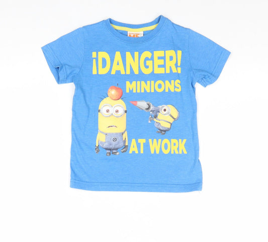 NEXT Boys Blue Cotton Pullover T-Shirt Size 3 Years Crew Neck Pullover - Minions