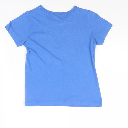 NEXT Boys Blue Cotton Basic T-Shirt Size 5-6 Years Round Neck Pullover