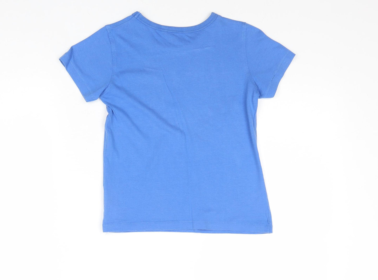 NEXT Boys Blue Cotton Basic T-Shirt Size 5-6 Years Round Neck Pullover