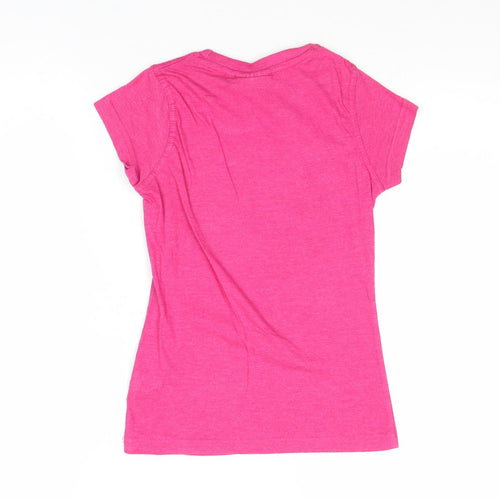 Everlast Girls Pink Cotton Pullover T-Shirt Size 9-10 Years Round Neck Pullover - New York