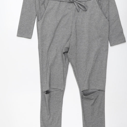 Misspap Womens Grey Polyester Jumpsuit One-Piece Size XS Pullover