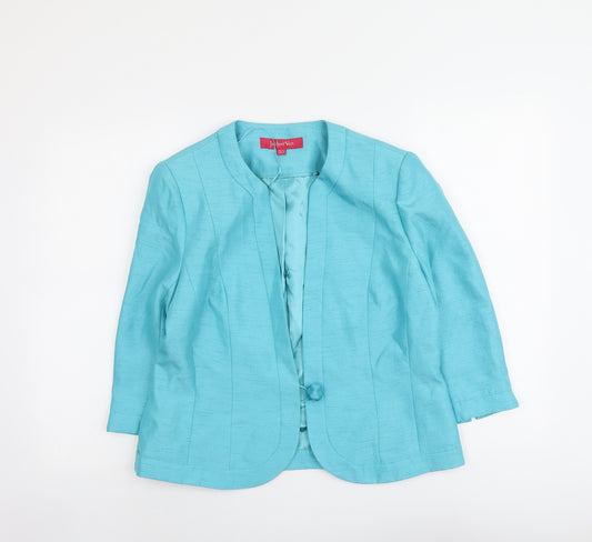 Jacques Vert Womens Blue Polyester Jacket Blazer Size 14