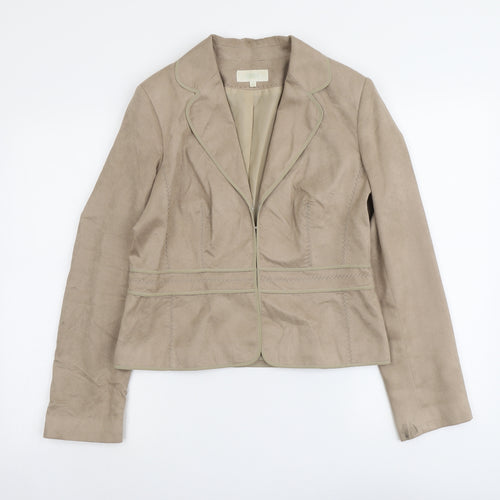 Marks and Spencer Womens Beige Polyester Jacket Blazer Size 12
