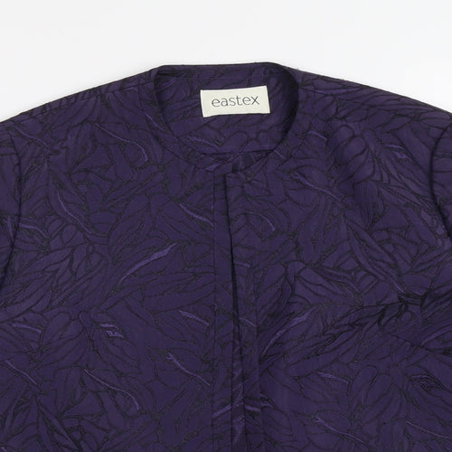 Eastex Womens Purple Geometric Polyester Jacket Blazer Size 12