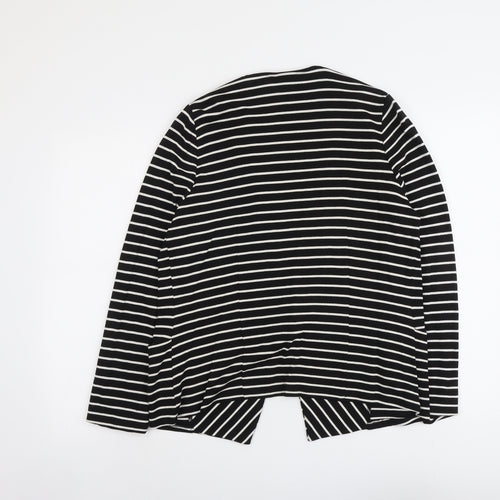 Wallis Womens Black Striped Viscose Jacket Blazer Size M