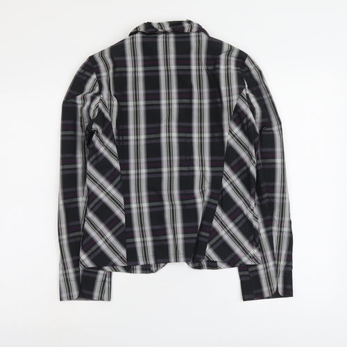 KS.Selection Womens Black Plaid Polyester Jacket Blazer Size 10