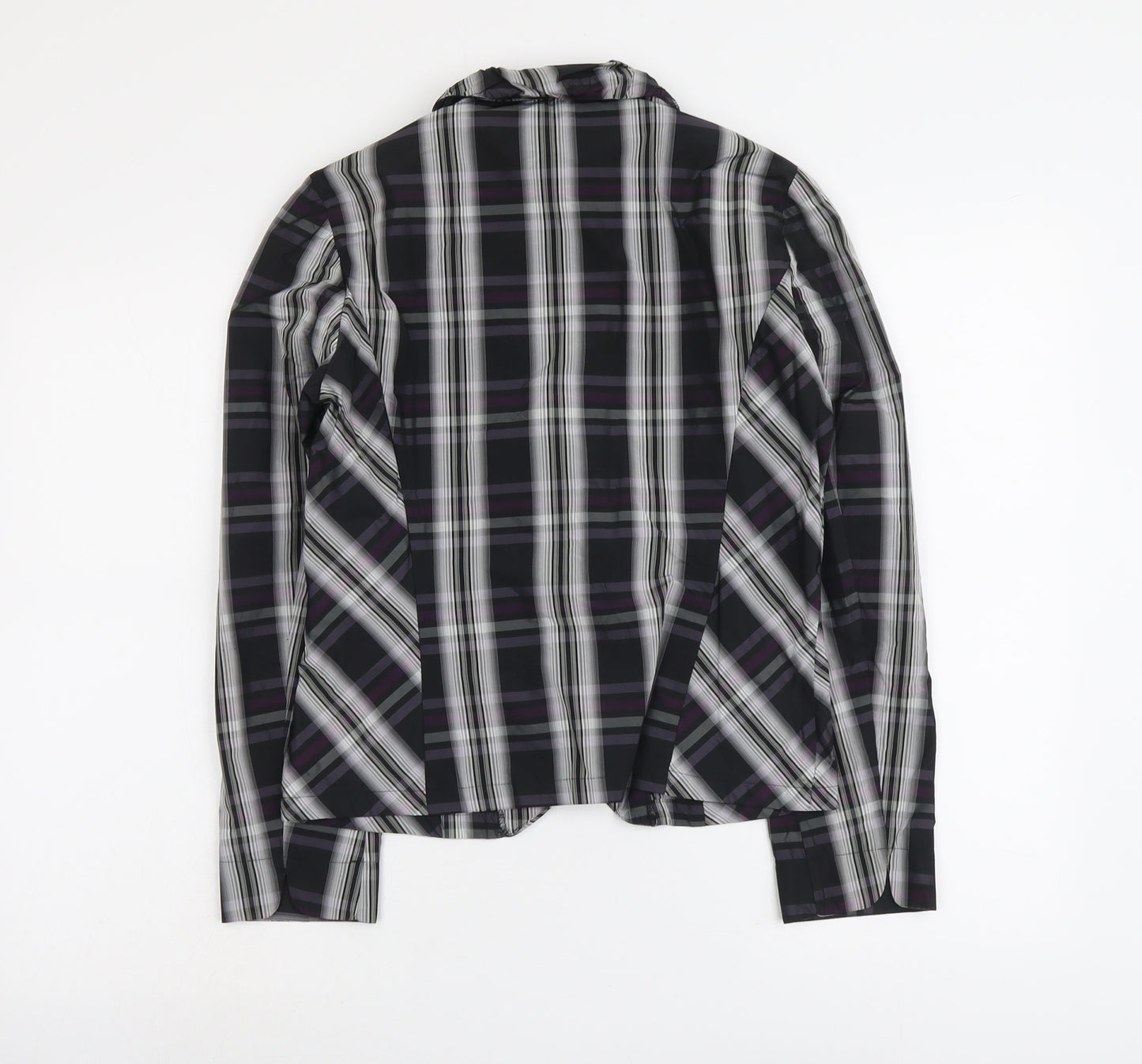 KS.Selection Womens Black Plaid Polyester Jacket Blazer Size 10