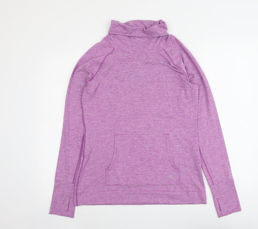 Gap Womens Purple Striped Polyester Pullover Sweatshirt Size M Pullover