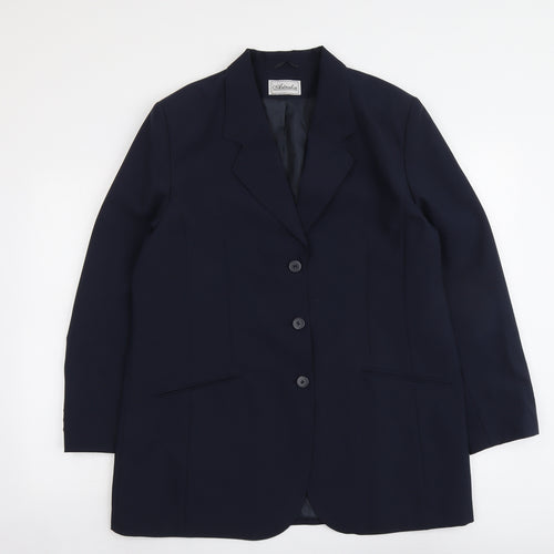 Astraka Womens Blue Polyester Jacket Blazer Size 18