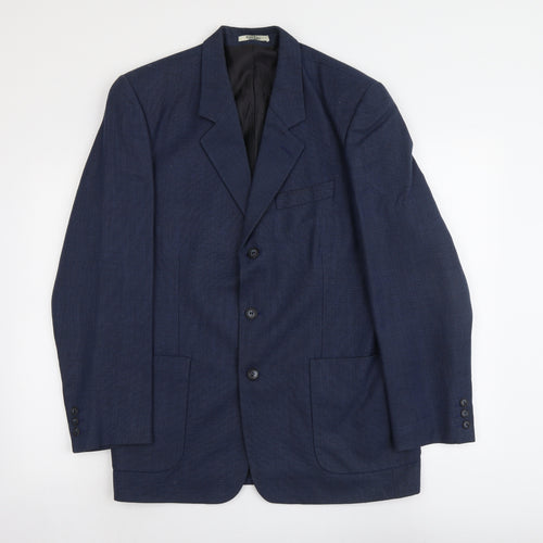 Part Two Mens Blue Polyester Jacket Suit Jacket Size L Regular