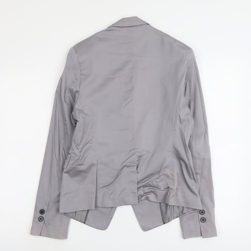 New Look Womens Grey Cotton Jacket Blazer Size 16