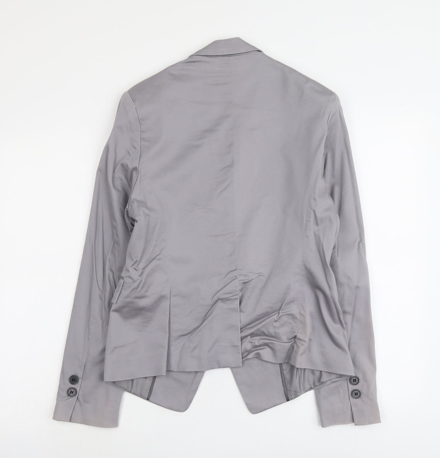 New Look Womens Grey Cotton Jacket Blazer Size 16