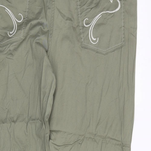 TCM Womens Green Cotton Trousers Size 14 Regular