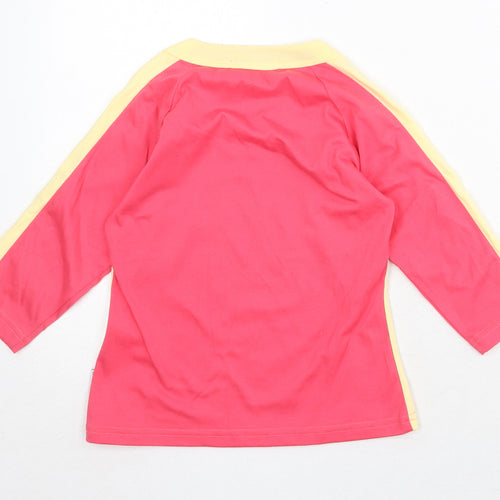 Crimson Girls Pink Colourblock Polyester Pullover T-Shirt Size S Square Neck Pullover