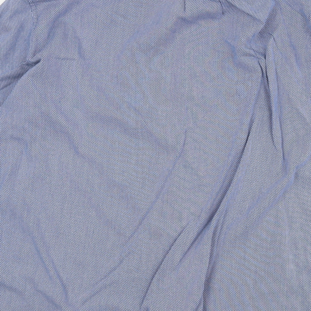 Springfield Mens Blue Geometric Cotton Button-Up Size 2XL Collared Button