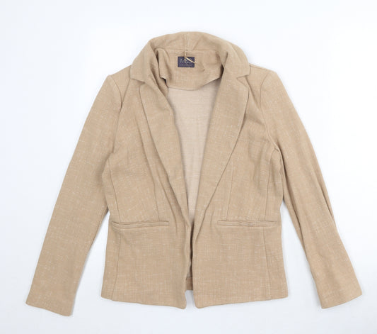 Marks and Spencer Womens Beige Cotton Jacket Blazer Size 10