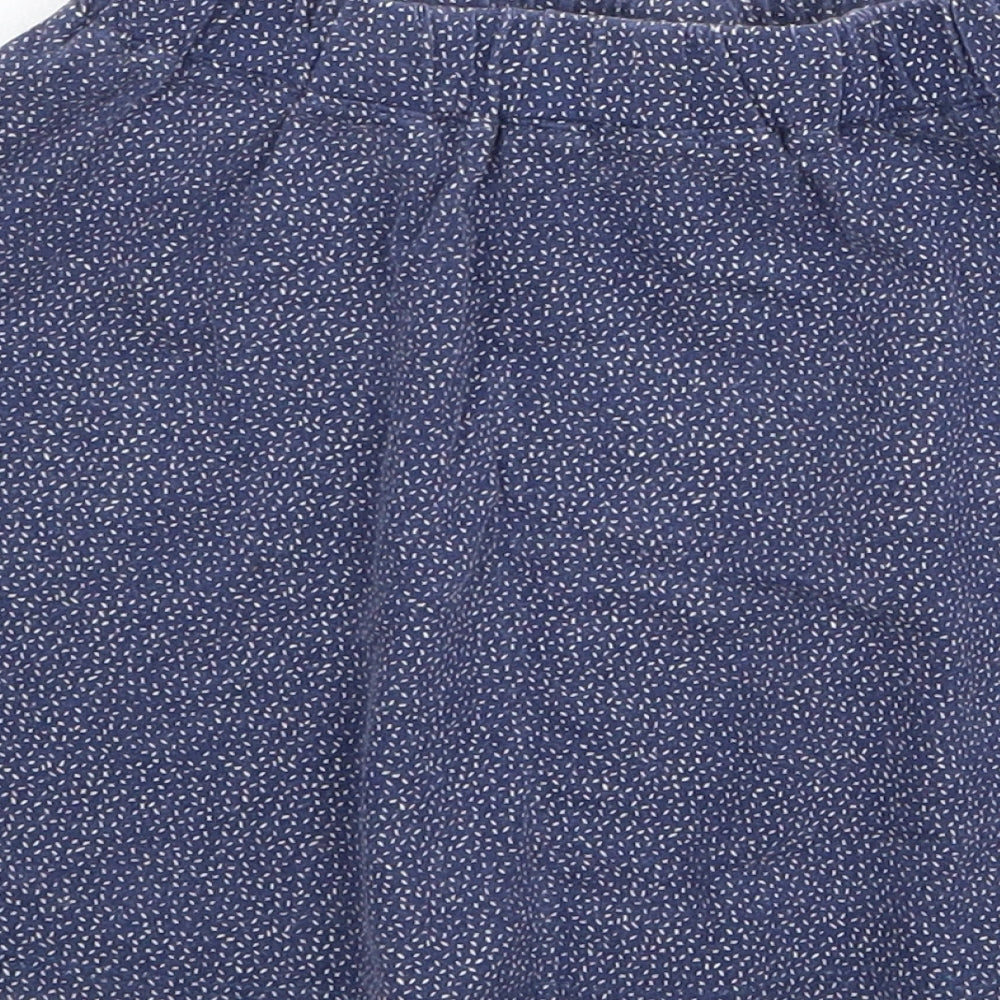 John Lewis Girls Blue Geometric 100% Cotton Skater Skirt Size 6 Years Regular Drawstring