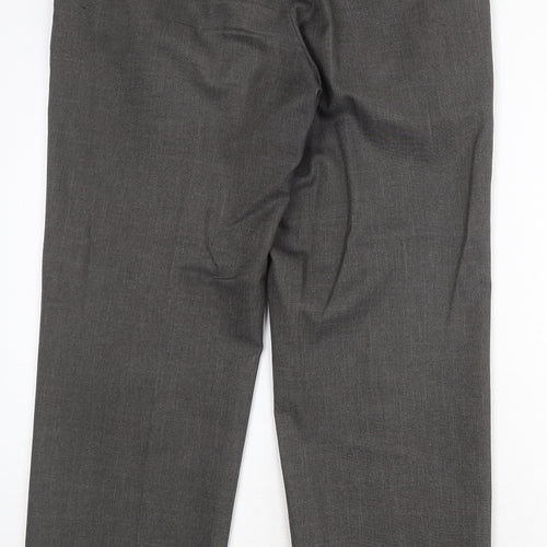 Marks and Spencer Mens Grey Polyester Dress Pants Trousers Size 32 in Regular Zip