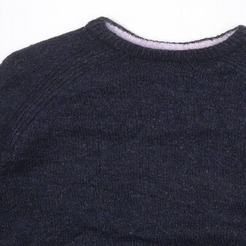 H&M Girls Blue Round Neck Acrylic Pullover Jumper Size 8-9 Years Pullover