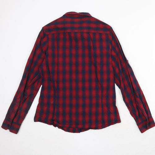Premier Boys Red Polka Dot 100% Cotton Pullover Button-Up Size M Collared Button
