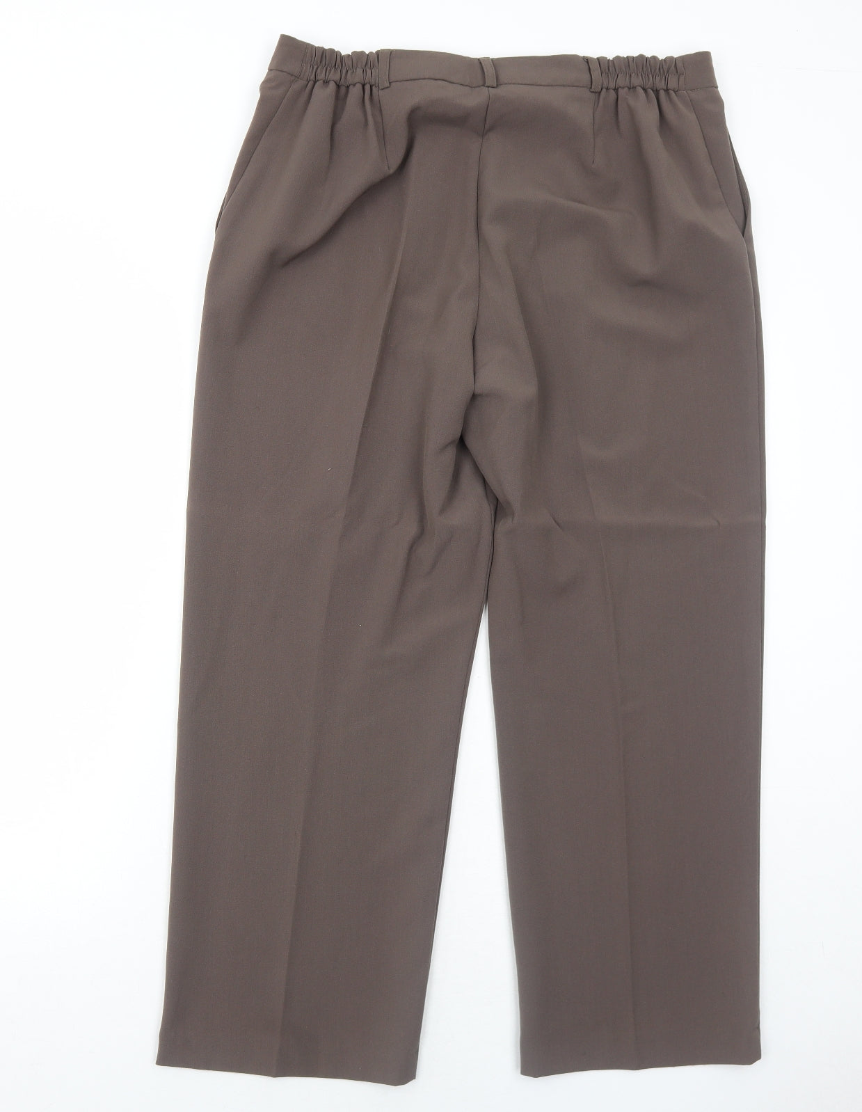 Essential Collection Womens Brown Polyester Trousers Size 16 Regular Zip