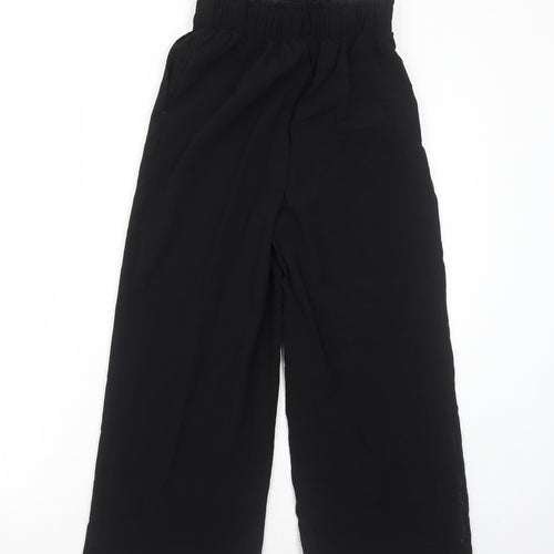 New Look Womens Black Polyester Trousers Size 8 Regular Drawstring