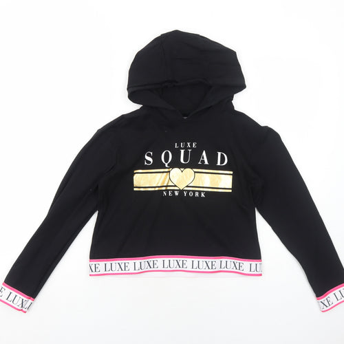 Studio Girls Black Cotton Pullover Hoodie Size 12-13 Years Pullover - Luxe Squad