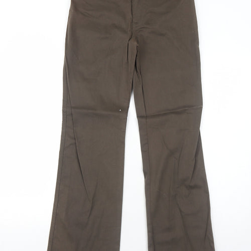 Gap Womens Brown Cotton Trousers Size 10 Regular Zip