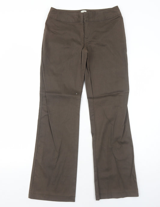 Gap Womens Brown Cotton Trousers Size 10 Regular Zip