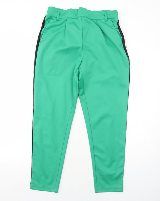 Only Womens Green Polyester Chino Trousers Size M Regular - Side Stripe Detail
