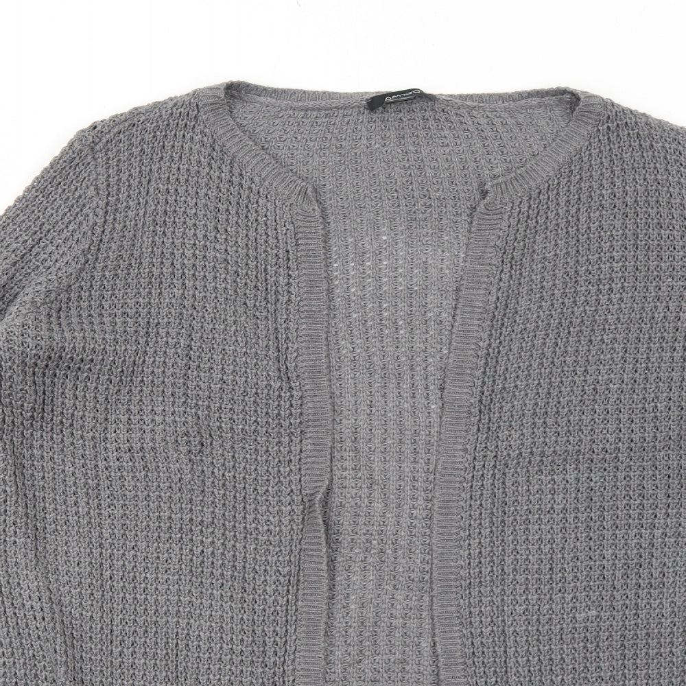 ESMARA Womens Grey V-Neck Cotton Cardigan Jumper Size 10 - Size 10-12