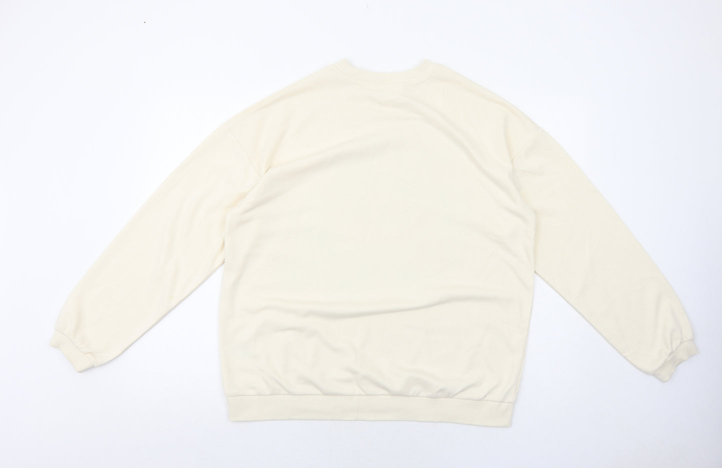 H&M Girls Ivory Cotton Pullover Sweatshirt Size 12-13 Years Pullover - Butterfly