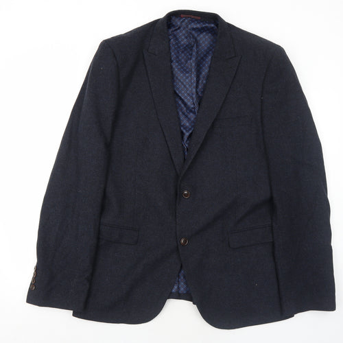NEXT Mens Blue Wool Jacket Blazer Size 46 Regular