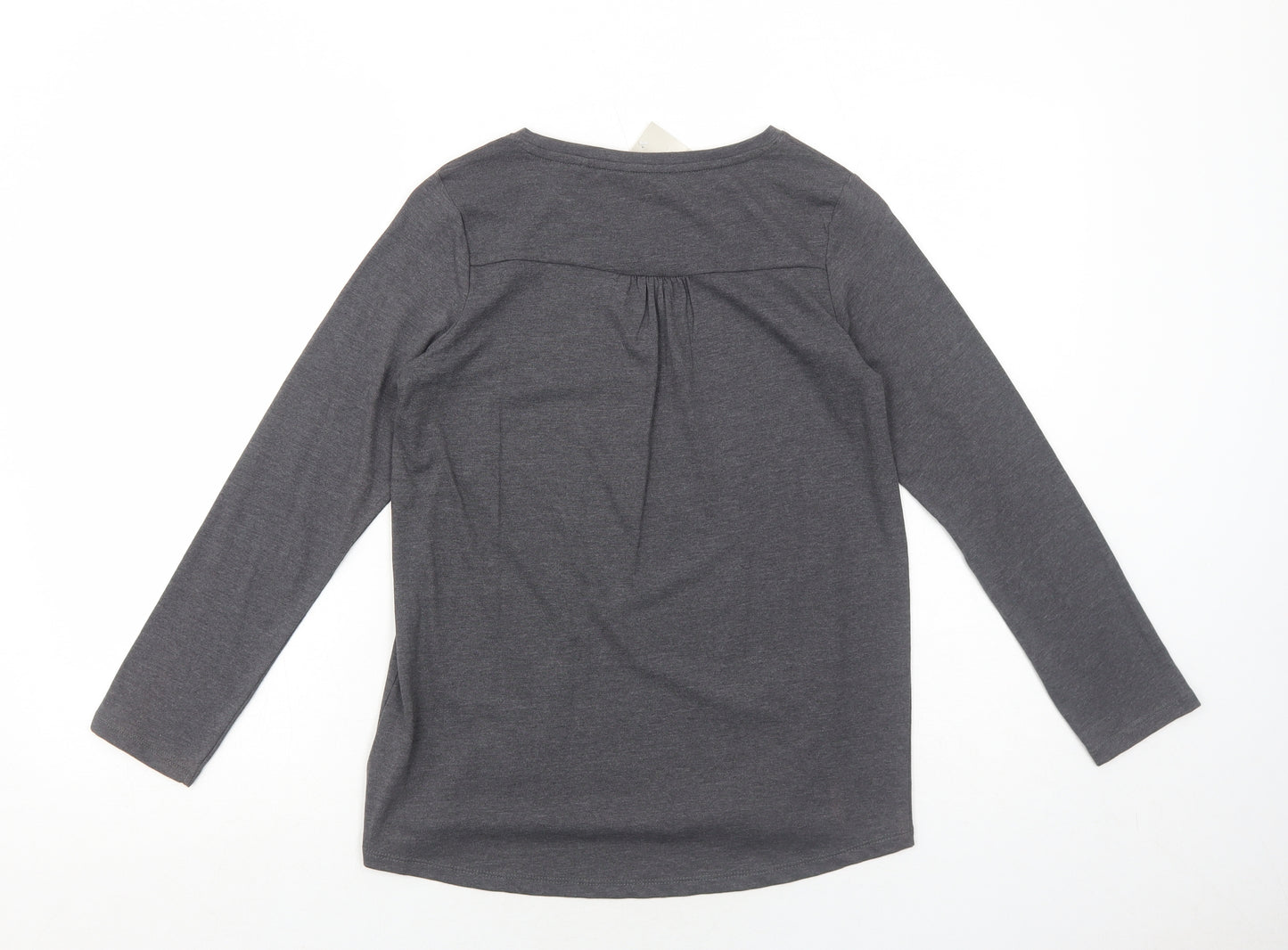 NEXT Girls Grey Cotton Pullover T-Shirt Size 12 Years Boat Neck Pullover - All You Need is Sparkle
