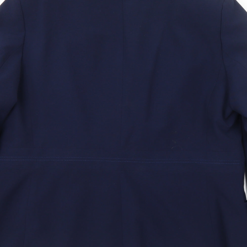 Agenda Womens Blue Polyester Jacket Suit Jacket Size 18