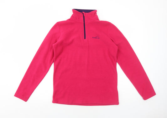 Freedom Trail Womens Pink Polyester Pullover Sweatshirt Size 8 Zip