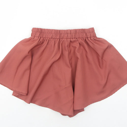 PRETTYLITTLETHING Womens Orange Polyester Sailor Shorts Size 4 Regular Pull On