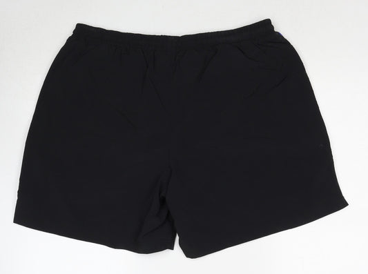 Slazenger Mens Black Polyester Sweat Shorts Size 2XL Regular Drawstring