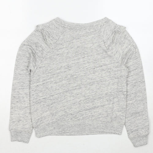 Abercrombie & Fitch Girls Grey Round Neck Geometric Cotton Pullover Jumper Size 11-12 Years Pullover - Be Inspiring