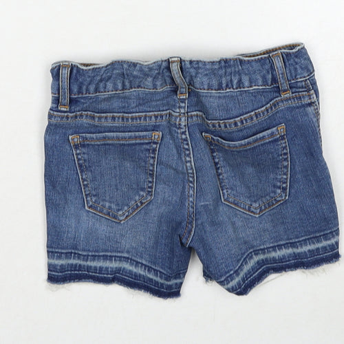 Gap Girls Blue Cotton Bermuda Shorts Size 6 Years Regular Zip