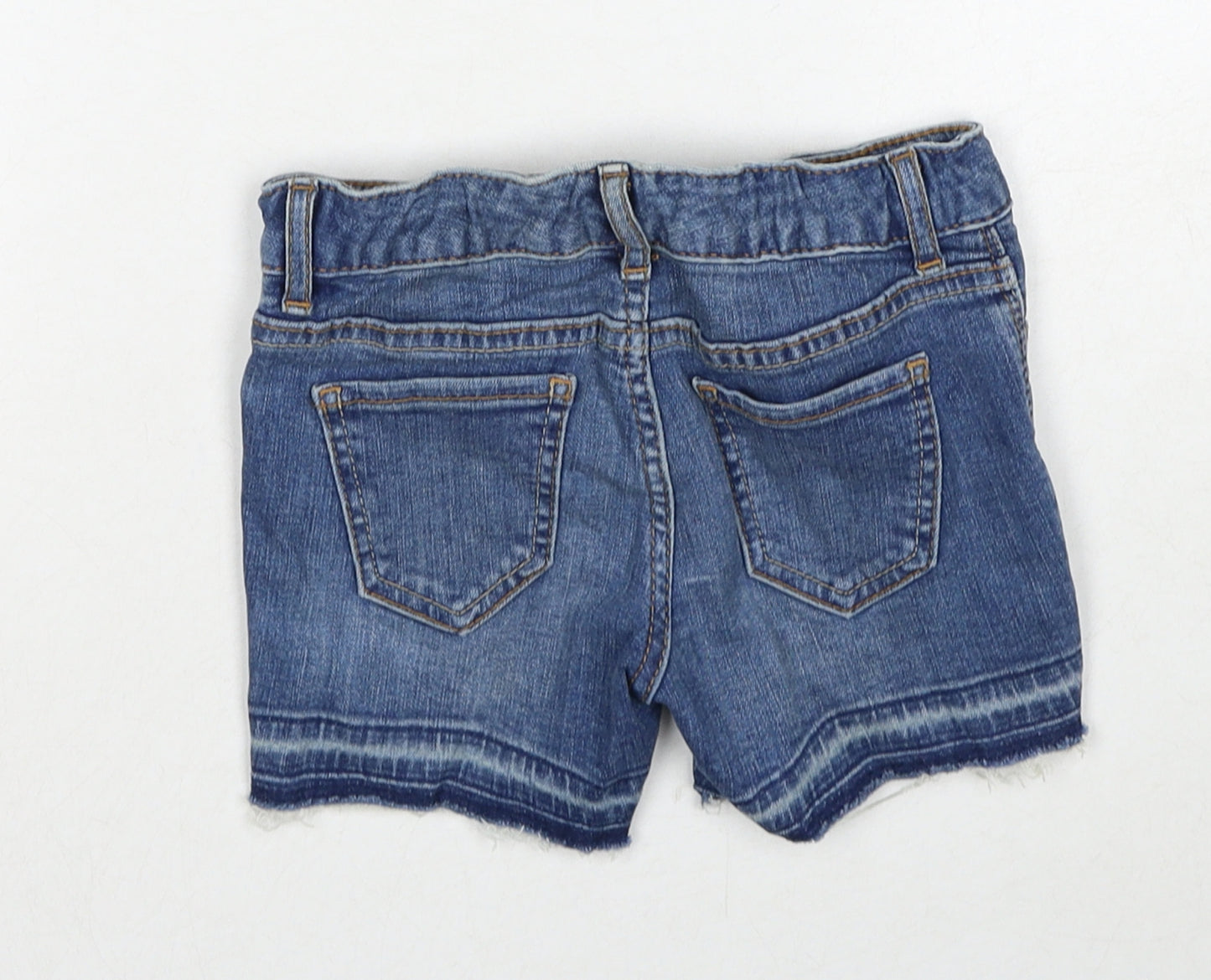Gap Girls Blue Cotton Bermuda Shorts Size 6 Years Regular Zip