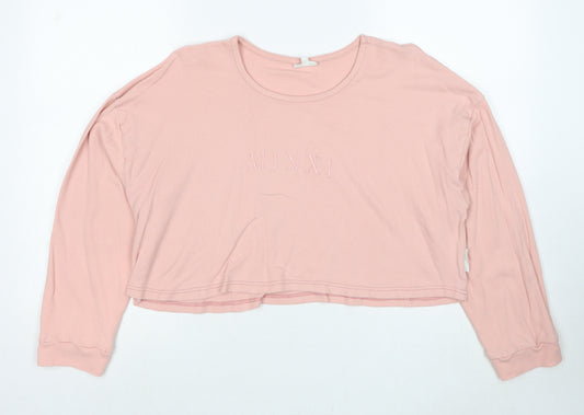 Minxi Womens Pink Cotton Pullover Sweatshirt Size 16 Pullover