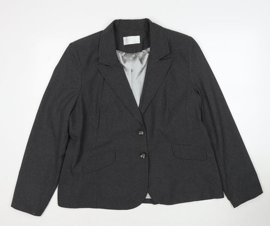 AMARANTO Womens Grey Polyester Jacket Suit Jacket Size 20