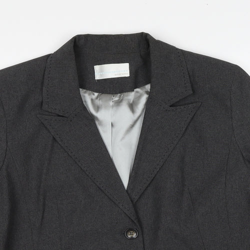 AMARANTO Womens Grey Polyester Jacket Suit Jacket Size 20
