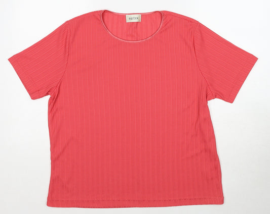 Eastex Womens Pink Polyester Basic T-Shirt Size 20 Round Neck
