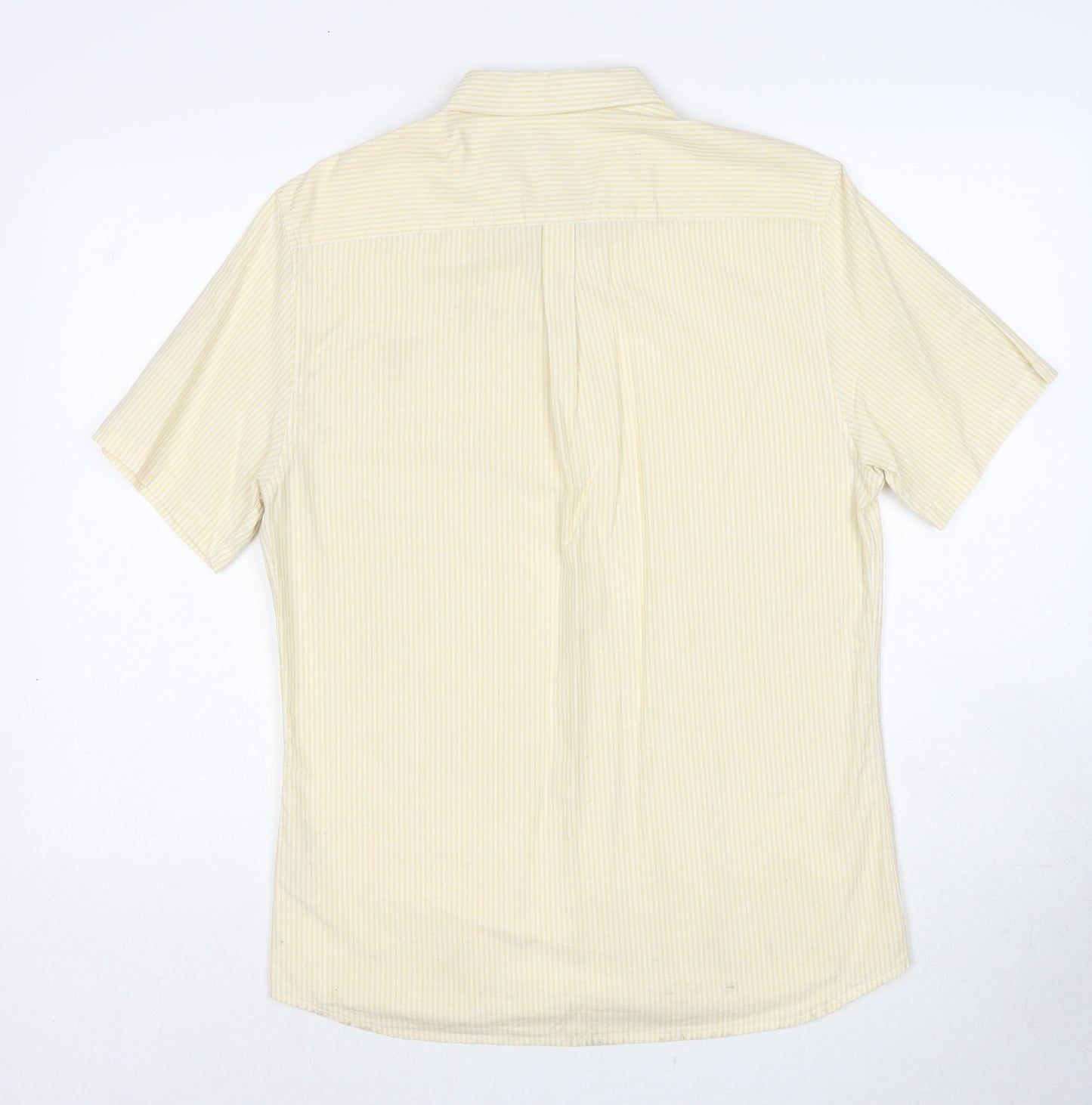 ASOS Mens Yellow Striped Cotton Button-Up Size M Collared Button